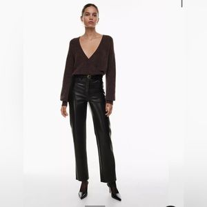 Aritzia Melina Black Leather Pant